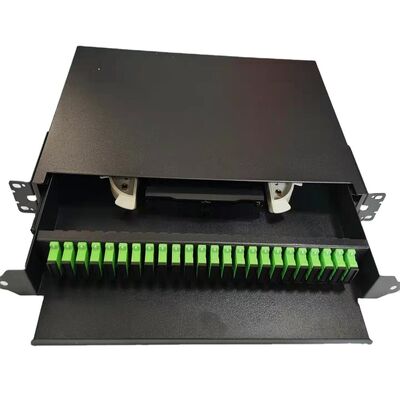 la correction optique de fibre de clôture de bâti de support de fibre de duplex de Sc Simplex/LC de port de 1U 19" 24 Panneau-déchargent