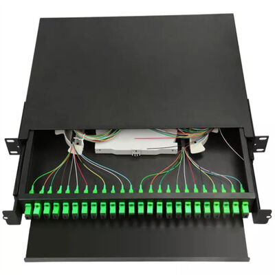 la correction optique de fibre de clôture de bâti de support de fibre de duplex de Sc Simplex/LC de port de 1U 19" 24 Panneau-déchargent