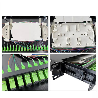 la correction optique de fibre de clôture de bâti de support de fibre de duplex de Sc Simplex/LC de port de 1U 19" 24 Panneau-déchargent