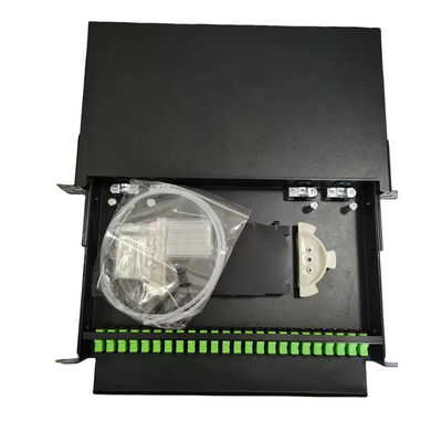 la correction optique de fibre de clôture de bâti de support de fibre de duplex de Sc Simplex/LC de port de 1U 19" 24 Panneau-déchargent