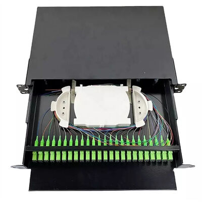 la correction optique de fibre de clôture de bâti de support de fibre de duplex de Sc Simplex/LC de port de 1U 19" 24 Panneau-déchargent