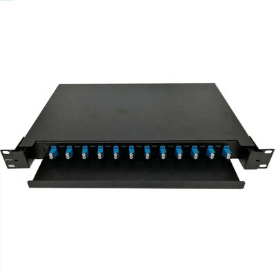 Le glissement du support optique de port du tableau de connexions de fibre 12 a monté 1U 19 pouces