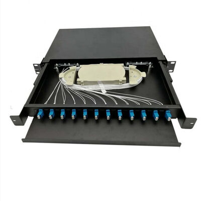Le glissement du support optique de port du tableau de connexions de fibre 12 a monté 1U 19 pouces