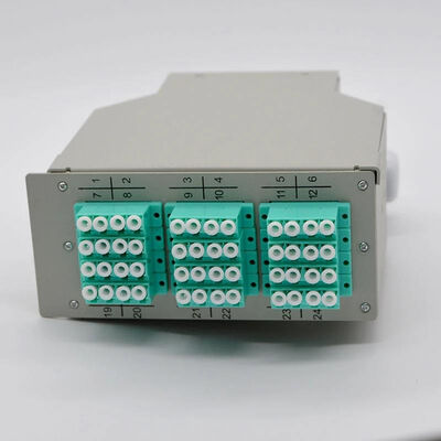 12 coffret d'extrémité optique gauche de rail de la fibre DIN de l'adaptateur 48Core de quadruple de LC