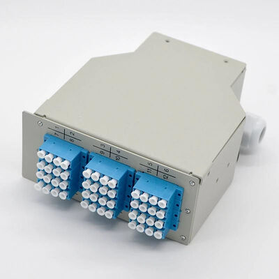 12 coffret d'extrémité optique gauche de rail de la fibre DIN de l'adaptateur 48Core de quadruple de LC