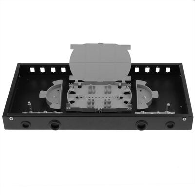 Port optique fixe du tableau de connexions de fibre du bâti de support ODF 1U 12 avec le panneau d'adaptateur