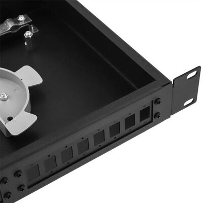 Port optique fixe du tableau de connexions de fibre du bâti de support ODF 1U 12 avec le panneau d'adaptateur