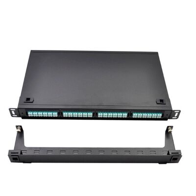 module de cassette de 1U MTP 96F MPO au noir de bâti de support de tableau de connexions de LC
