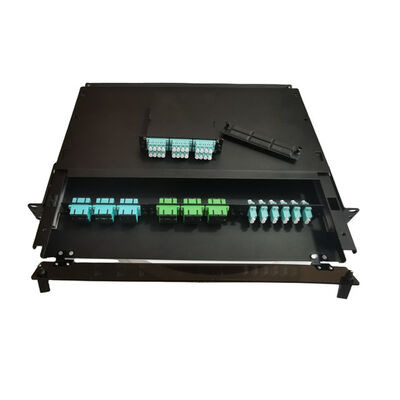 19" boîte d'arrêt de fibre en métal du tableau de connexion des fibres de LC MTP MPO 1U