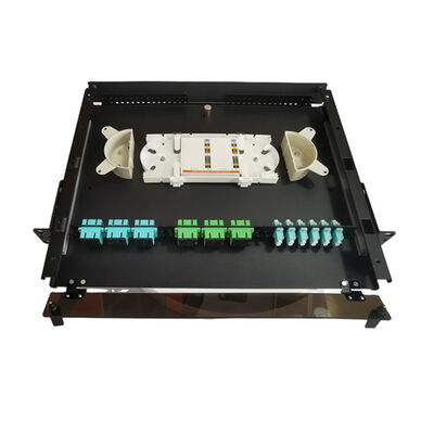 19" boîte d'arrêt de fibre en métal du tableau de connexion des fibres de LC MTP MPO 1U