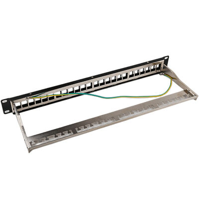 blanc gauche de tableau de connexions du bâti de support du tableau de connexions de 1U 24 STP RJ45 Cat6
