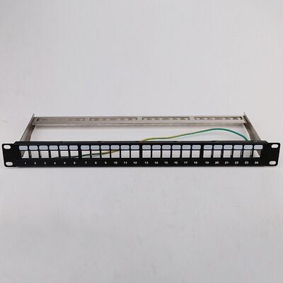 blanc gauche de tableau de connexions du bâti de support du tableau de connexions de 1U 24 STP RJ45 Cat6