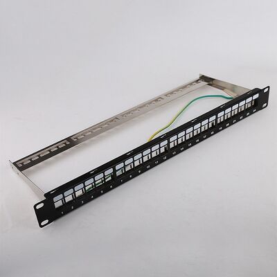blanc gauche de tableau de connexions du bâti de support du tableau de connexions de 1U 24 STP RJ45 Cat6
