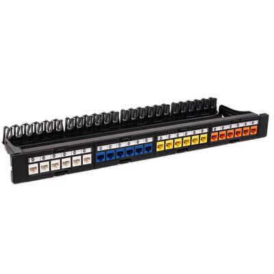 Le blanc d'UTP de tableau de connexions de réseau de CAT5 CAT6 a déchargé le tableau de connexions RJ45 24 gauche