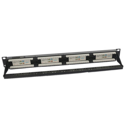 Blanc trapézoïdal gauche RJ45 de tableau de connexions du tableau de connexions CAT6 d'UTP 24 1U