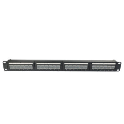 tableau de connexions non protégé de la clef de voûte 1U 24 gauche RJ45 trapézoïdal antipoussière