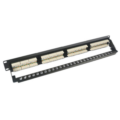 tableau de connexions non protégé de la clef de voûte 1U 24 gauche RJ45 trapézoïdal antipoussière