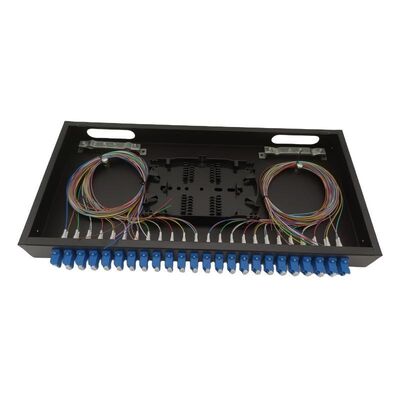 Tableau de connexions optique de fibre de fibres du bâti 48 de mur de FTTH ODF avec des nattes de coupleur duplex de LC