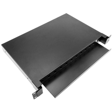 Panneau de brassage fibre optique noir 48 cœurs 430x200x46mm