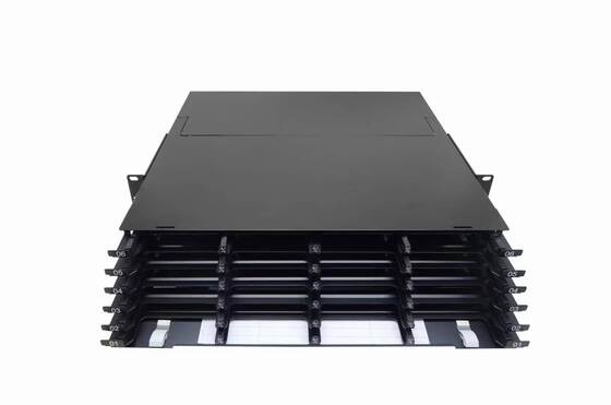 Panneau de brassage ODF châssis 2U 288 cœurs MTP MPO -LC, type coulissant pour 24 cassettes