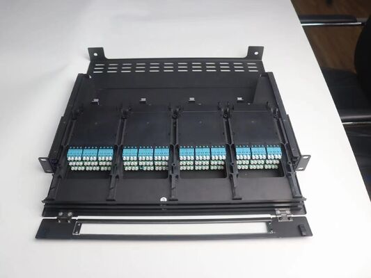 1U 144 cœurs MTP MPO - Panneau de brassage LC ODF Boîtier châssis coulissant pour 12 cassettes