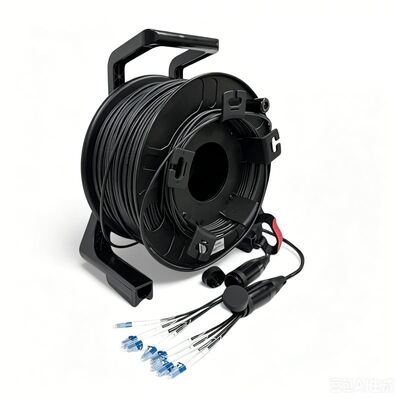 150M Tac Fiber TPU Armord Tactical Fiber Single-Mode 4/6/8/12 Chaîne de câbles sur rouleau avec connecteurs SC LC ST pour la diffusion en direct